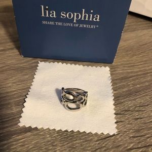 Lia Sophia Asymmetrical Silver Ring